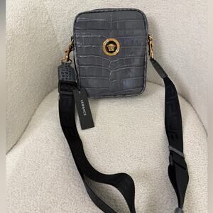 Versace Medusa Gray Crossbody messenger Bag